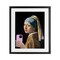 Stupell Industries Girl With Pink Phone Funny Framed Print Under Glass, design by Masters Redux